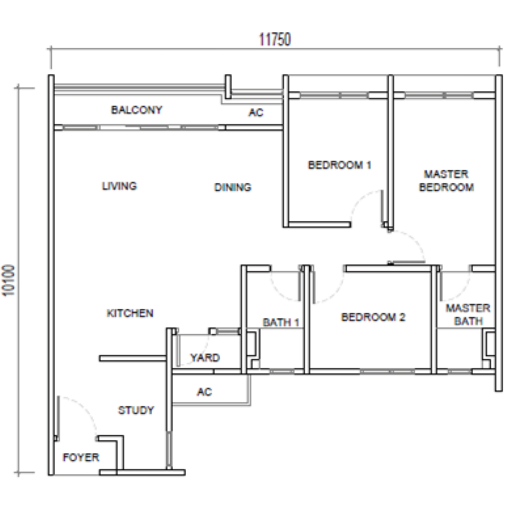 D'Ivo Residences - Layout Type A1 (Balcony Unit)