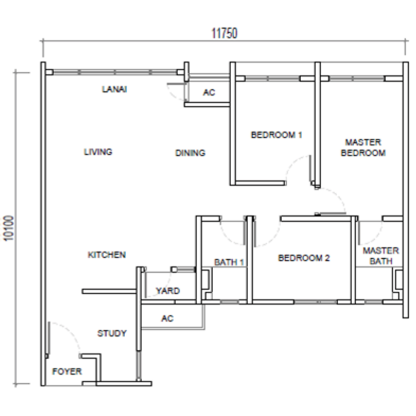 D'Ivo Residences - Layout Type A2 (Without Balcony)
