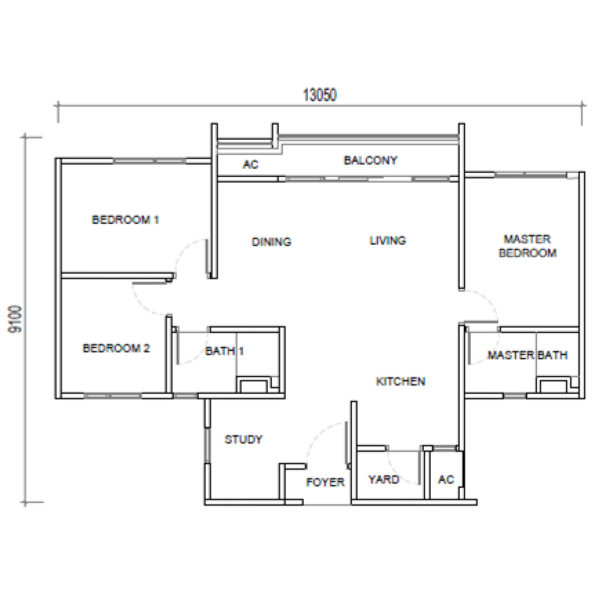 D'Ivo Residences - Layout Type A3 (Balcony Unit)