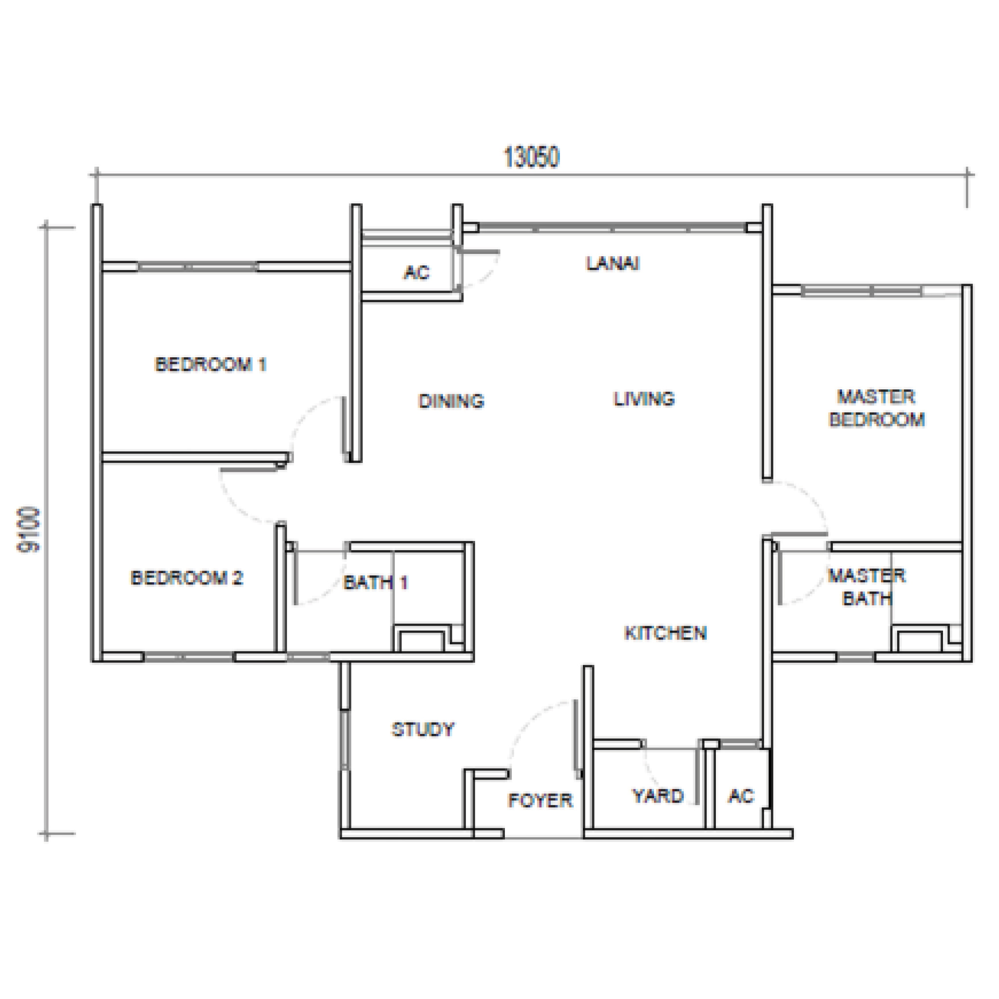 D'Ivo Residences - Layout Type A4 (Without Balcony)